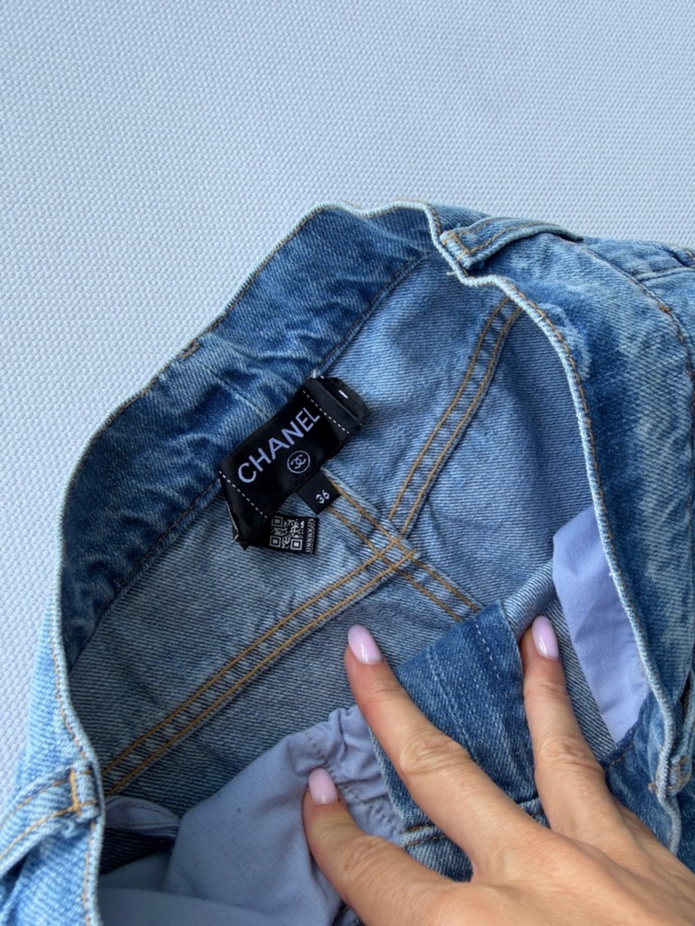 Blue Logo-Print Wide Leg Jeans - Picture 5 of 6